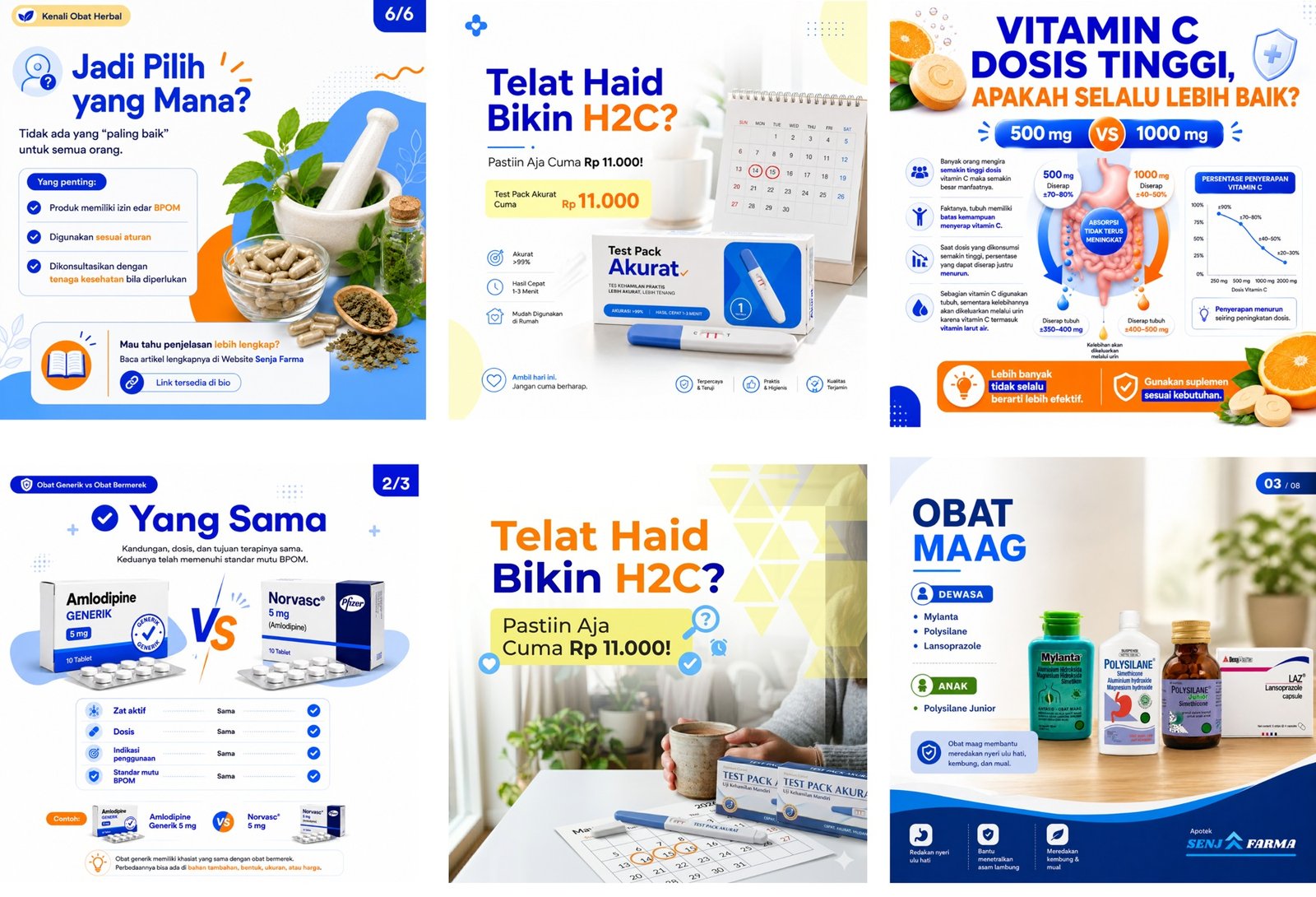 Senja Farma educational and promotional feed post designs