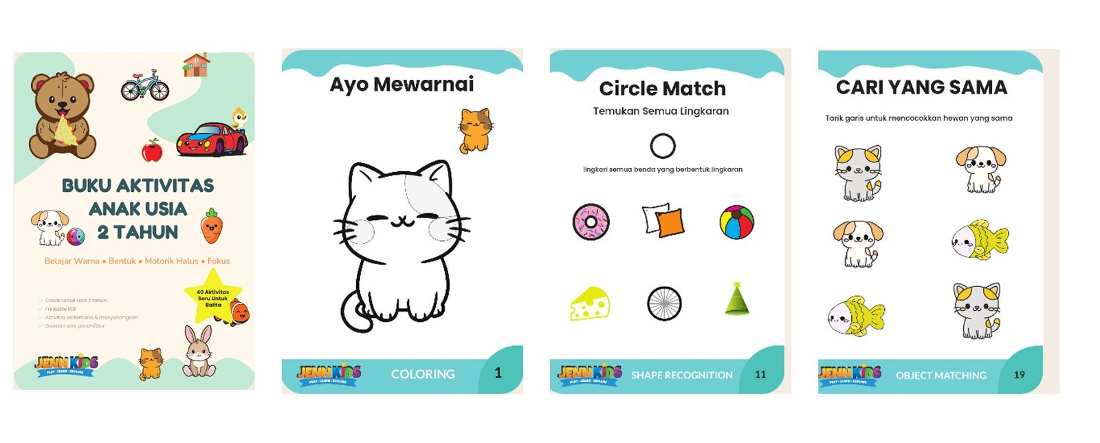 Original Jenn Kids printable activity pages